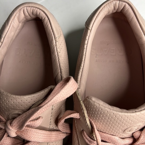 Greats Brooklyn Powder Pink Perforated Leather US 8.5 Sneakers Made In Italy - Picture 12 of 12